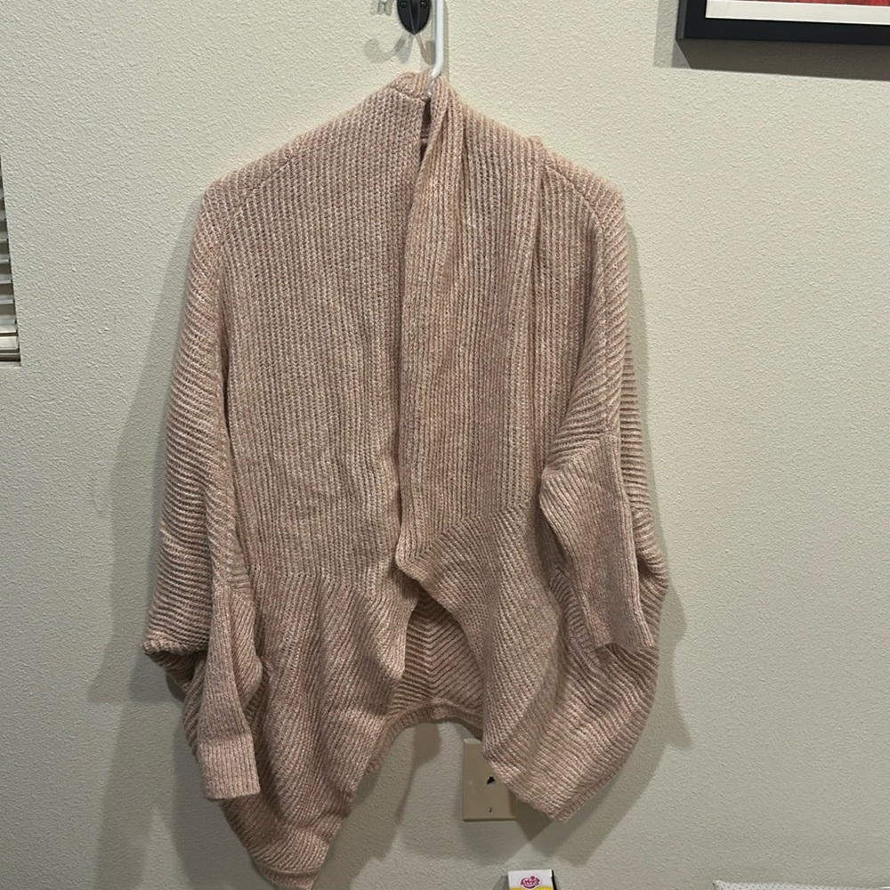 Anthropologie Sleeping On Snow Primula Cocoon Cardigan Pink, Size MP